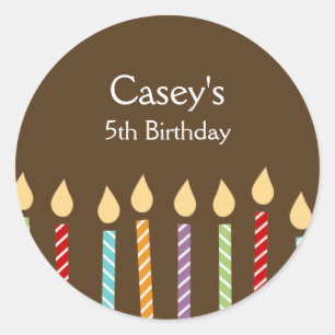 Birthday Candles Favour Stickers