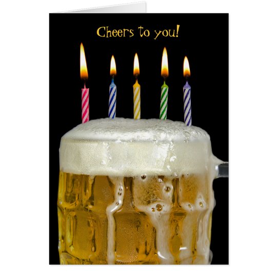 Birthday candles in beer card