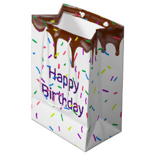 Birthday Candy Sprinkles And Chocolate  Medium Gift Bag