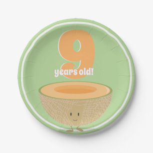 Birthday Cantaloupe   Paper Plate