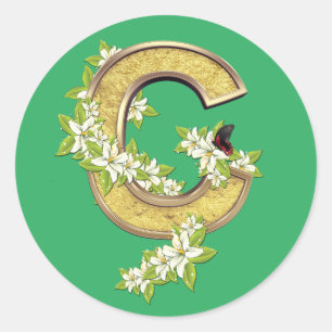 Birthday-Capital- letter-C Classic Round Sticker