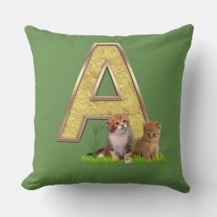 Birthday-Capital Monogram -letter A T-shirt Throw Pillow