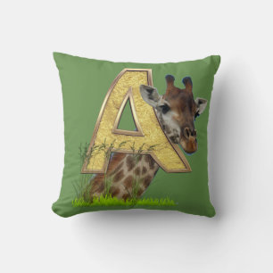 Birthday-Capital Monogram -letter A Throw Pillow
