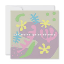 birthday card abstract flowers