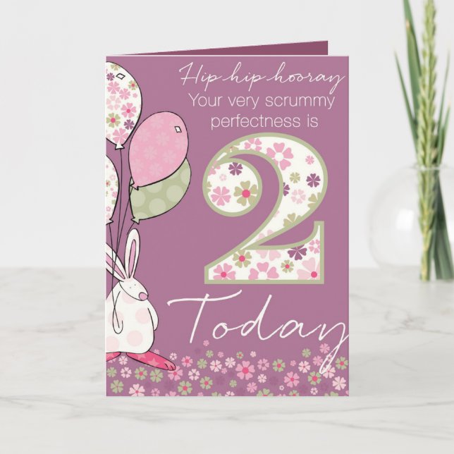 Birthday Card - Baby Girls 2nd Birthday (Front)
