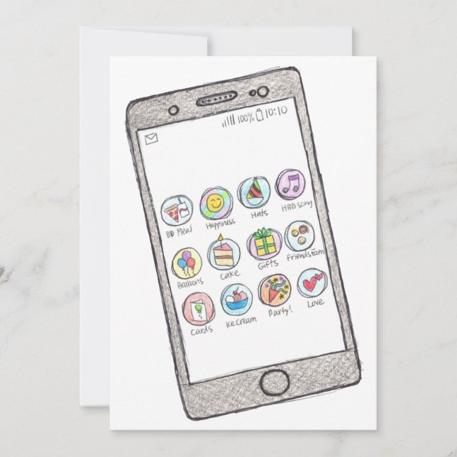 Birthday Card - Bday apps (Front)