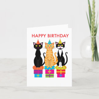 Birthday card: Birthday cats in party hats Card
