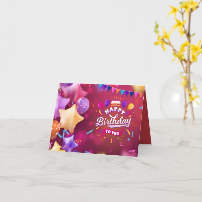 birthday card - birthday greeting card (Yellow Flower)
