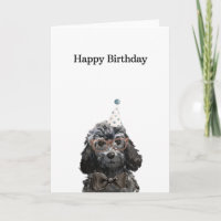 Birthday Card, Black Cockapoo Card
