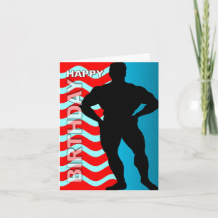 Birthday Card Bodybuilder Stripe