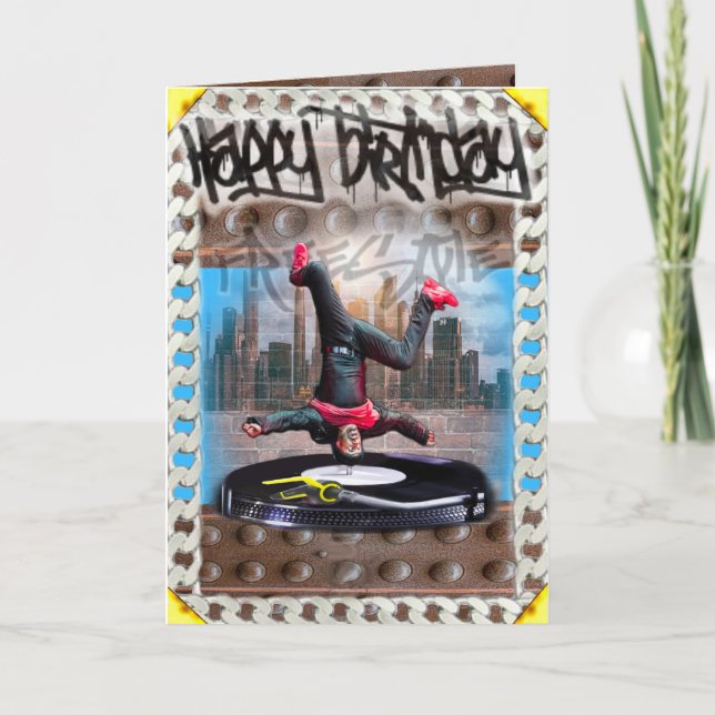 Birthday card breakdancer (Front)