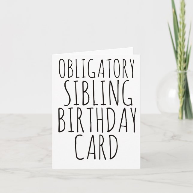Birthday Card Brother, Birthday Card Sister, Funny (Front)
