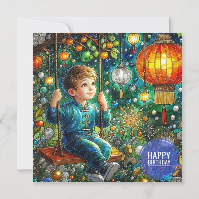 BIRTHDAY CARD ~ Contented Young Boy ~ (Front)