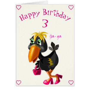 Birthday Card Fashion Bird - Your Years Age / Text
