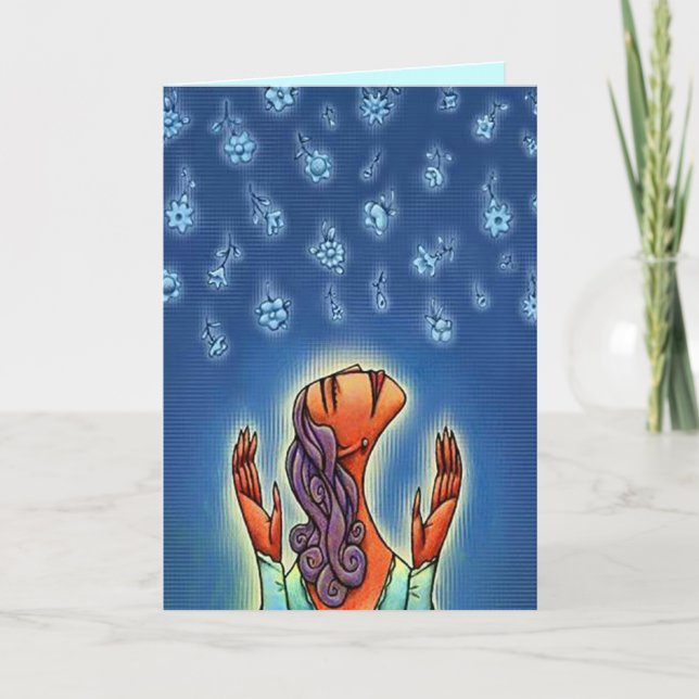 BIRTHDAY CARD ~ FLOWER FILLED SKY ~ ABSTRACT (Front)