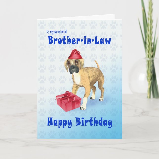 Birthday card for a brother-in-law with a puppy (Front)