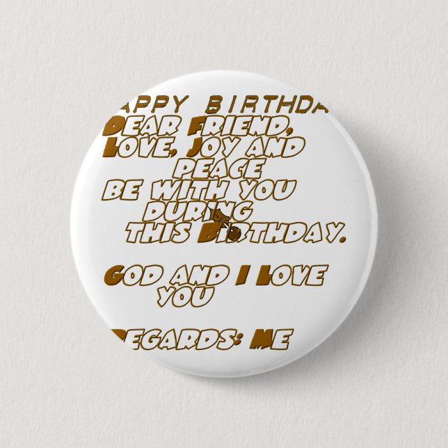 Birthday Card for a Christian Friend 2 Inch Round Button (Front)