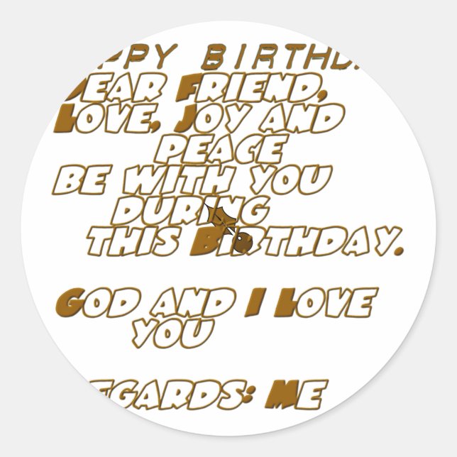 Birthday Card for a Christian Friend Classic Round Sticker (Front)