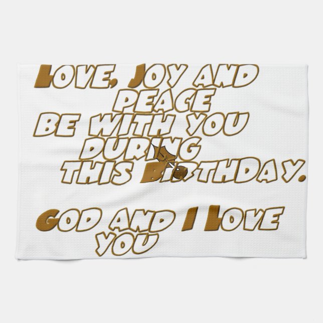 Birthday Card for a Christian Friend Kitchen Towel (Horizontal)