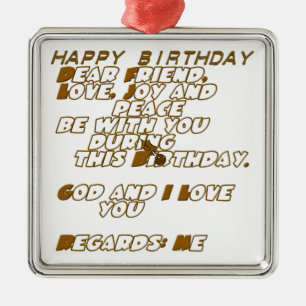 Birthday Card for a Christian Friend Metal Ornament