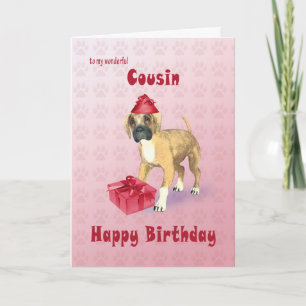 Birthday card for a cousin with a puppy
