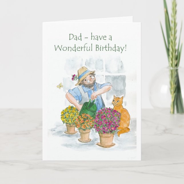 Birthday Card for a Father - Gardening (Front)
