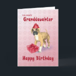 Birthday card for a granddaughter with a puppy<br><div class="desc">A birthday card with a cute boxer puppy. What could be better for a dog-lover? this playful little pup will steal your heart! A birthday card for a granddaughter.</div>