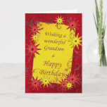 Birthday card for a grandson<br><div class="desc">A sparkling bright birthday card with red and yellow stars. A lively card for the young at heart. A lovely birthday card for a grandson. See all ages and relationships in my store: http://www.zazzle.com/eggznbeenz</div>
