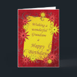 Birthday card for a grandson<br><div class="desc">A sparkling bright birthday card with red and yellow stars. A lively card for the young at heart. A lovely birthday card for a grandson. See all ages and relationships in my store: http://www.zazzle.com/eggznbeenz</div>
