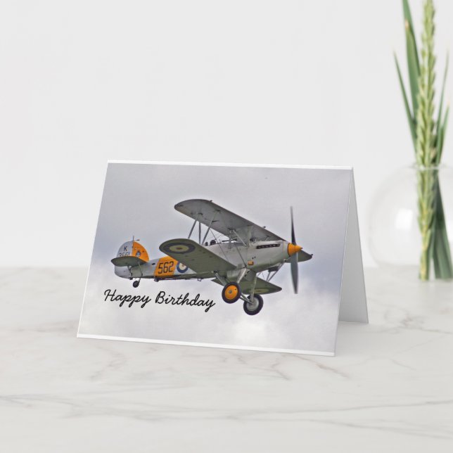 Birthday Card for a Pilot with Airplane (Front)