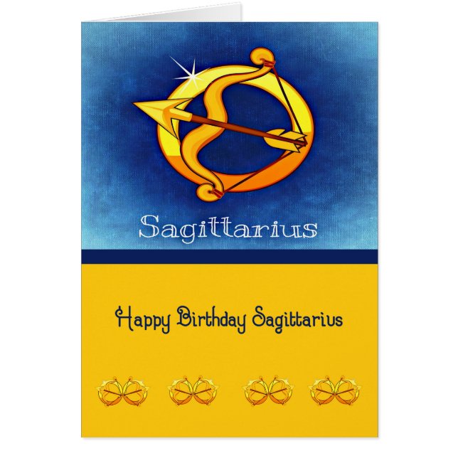 Birthday Card for a Sagittarius with Arrow (Front)
