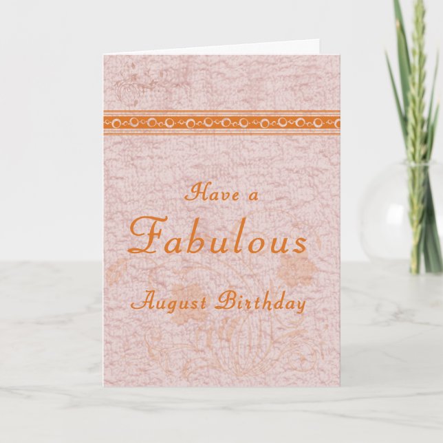 Birthday Card for Adult Born in August (Front)