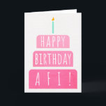 Birthday Card for Afi<br><div class="desc">Birthday Card for Afi. If you call your grandfather Afi instead of Grandpa, this birthday card is perfect for him. (Afi means grandfather in Icelandic.). Your afi also will love this birthday card's gradient ombre pink design with a birthday cake that says "Happy birthday Afi!" Make this card customizable! Click...</div>