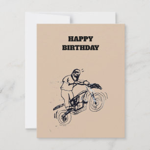 Birthday Card for boy with motocross sketch