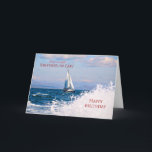Birthday card for brother-in-law<br><div class="desc">A yacht sailing over the ocean with splashing waves. A fun birthday card for a brother-in-law. A card for all who love boats and the ocean. The inside message can be changed to your requirements.</div>