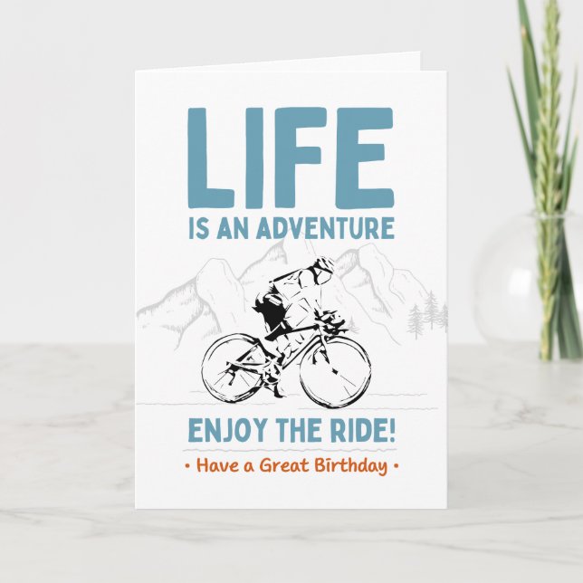 Birthday Card for Cyclist, Enjoy the Ride (Front)