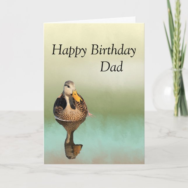 Birthday Card for Dad with Mottled Duck (Front)