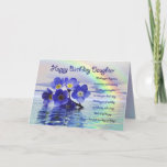 Birthday card for Daughter with forget me nots<br><div class="desc">Beautiful blue forget-me-nots cast adrift on a lake with a rainbow behind. A beautiful verse completes this unique card perfectly.</div>