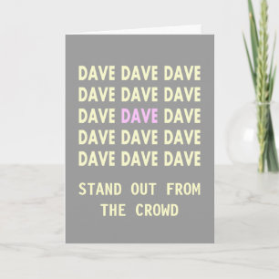 Birthday Card for DAVE Pink
