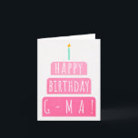 Birthday Card for G-Ma<br><div class="desc">Birthday Card for G-Ma. If you call your grandmother G-Ma instead of Grandma, this birthday card is perfect for her. Your g-ma also will love this birthday card's gradient ombre pink design with a birthday cake that says "Happy birthday G-Ma!" Make this card customizable! Click "Edit Design", "Inside Bottom/Right: Text...</div>