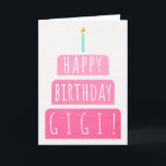 Birthday Card for Gigi<br><div class="desc">Birthday Card for Gigi. If you call your grandmother Gigi instead of Grandma, this birthday card is perfect for her. Your gigi also will love this birthday card's gradient ombre pink design with a birthday cake that says "Happy birthday Gigi!" Make this card customizable! Click "Edit Design", "Inside Bottom/Right: Text...</div>
