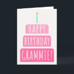 Birthday Card for Grammie<br><div class="desc">Birthday Card for Grammie. If you call your grandmother Grammie instead of Grandma, this birthday card is perfect for her. Your grammie also will love this birthday card's gradient ombre pink design with a birthday cake that says "Happy birthday Grammie!" Make this card customizable! Click "Edit Design", "Inside Bottom/Right: Text...</div>