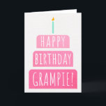 Birthday Card for Grampie<br><div class="desc">Birthday Card for Grampie. If you call your grandfather Grampie instead of Grandpa, this birthday card is perfect for him. Your grampie also will love this birthday card's gradient ombre pink design with a birthday cake that says "Happy birthday Grampie!" Make this card customizable! Click "Edit Design", "Inside Bottom/Right: Text...</div>
