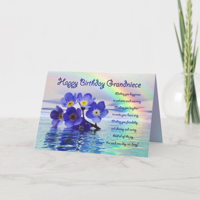 Birthday card for grand niece with forget me nots (Front)