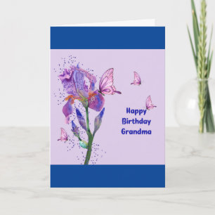 Birthday Card for Grandma with Iris