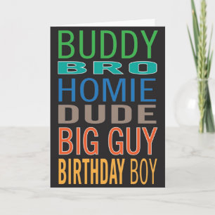 Birthday card for guy / male / man friend