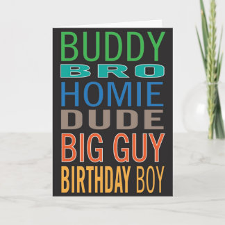 Birthday card for guy / male / man friend