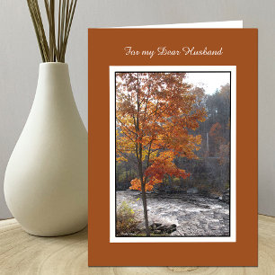 Birthday Card for Husband -- Autumn Stream