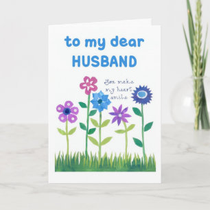 Birthday Card for Husband - Flower Power