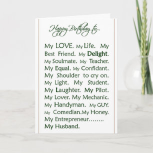 Birthday card for Husband, my love